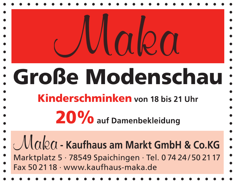 Maka-Kaufhaus am Markt GmbH & Co.KG Maka-Kaufhaus am Markt GmbH & Co.KG
