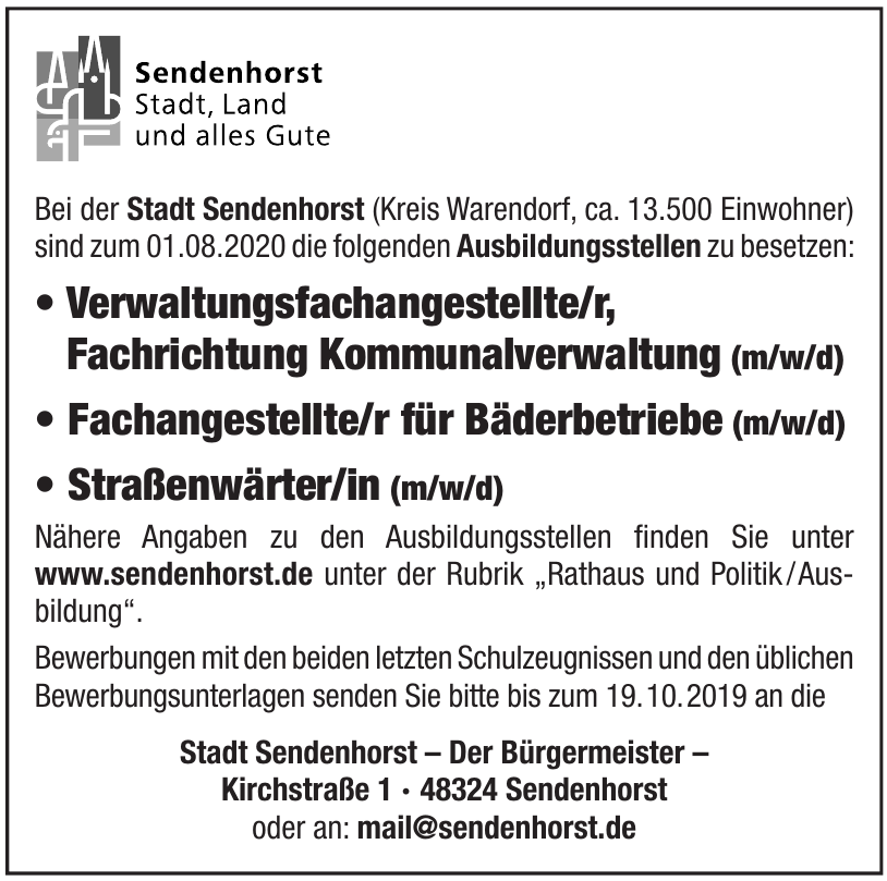 Stadt Sendenhorst Stadt Sendenhorst