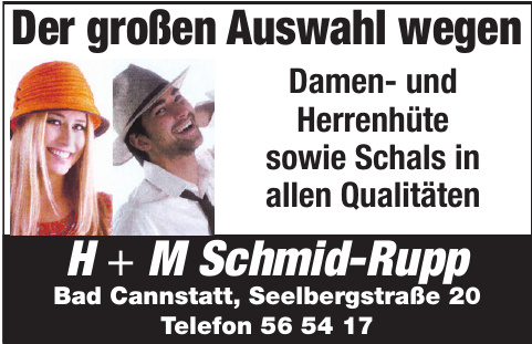 Hutmoden H + M Schmid-Rupp