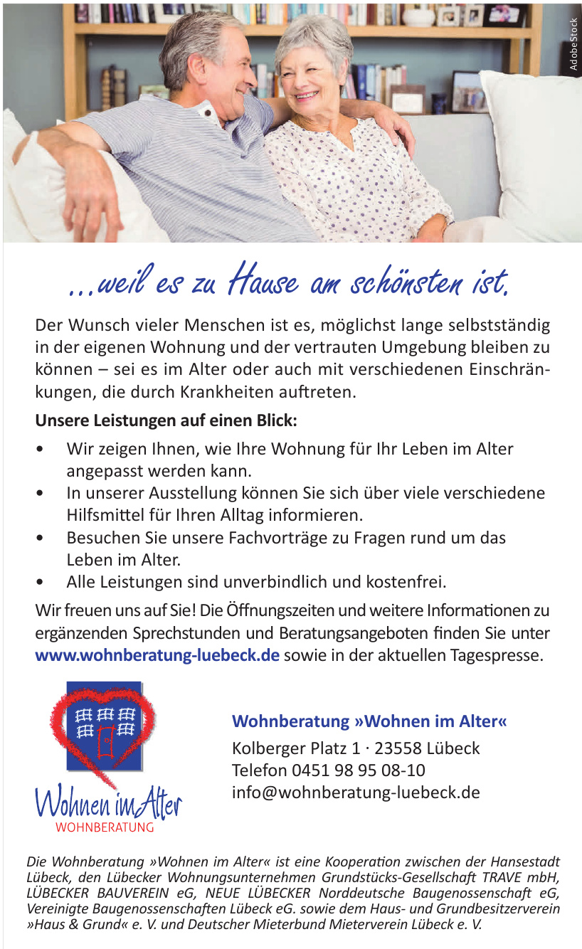 Wohnberatung »Wohnen im Alter« Wohnberatung »Wohnen im Alter«