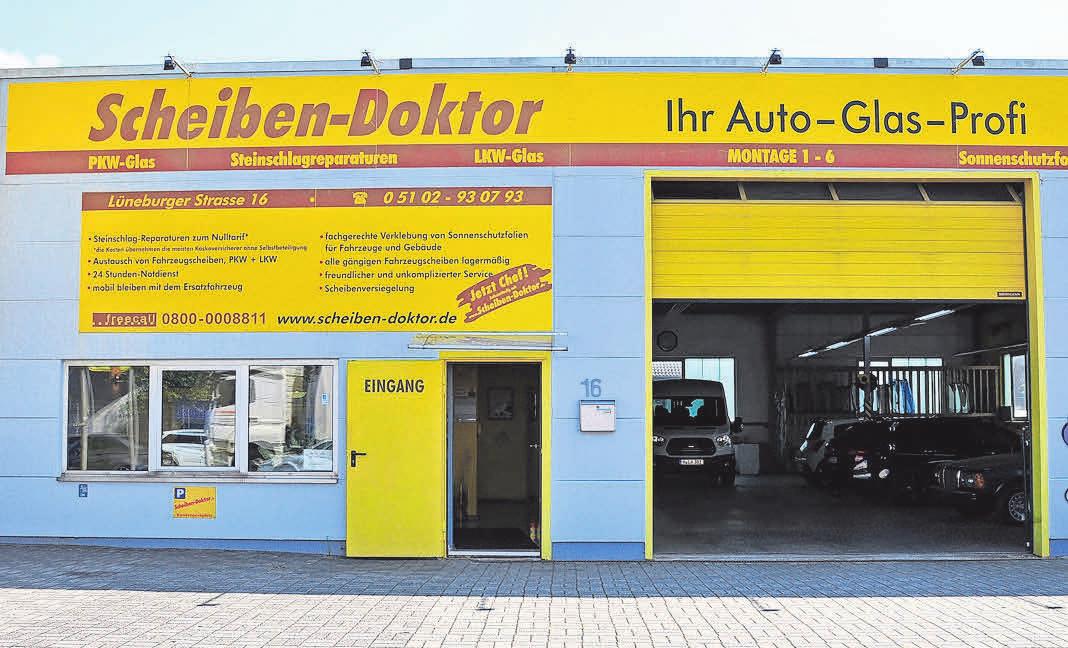 Der Scheiben-Doktor ist seit mehr als 15 Jahren an der Lüneburger Straße 16 im Rethener Gewerbegebiet ansässig. Der Scheiben-Doktor ist seit mehr als 15 Jahren an der Lüneburger Straße 16 im Rethener Gewerbegebiet ansässig.
