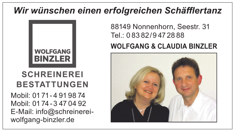 Wolfgang & Claudia Binzler Wolfgang & Claudia Binzler