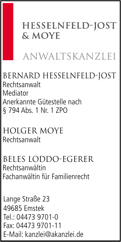 Anwaltskanzlei Hesselnfeld-Jost & Moye Anwaltskanzlei Hesselnfeld-Jost & Moye
