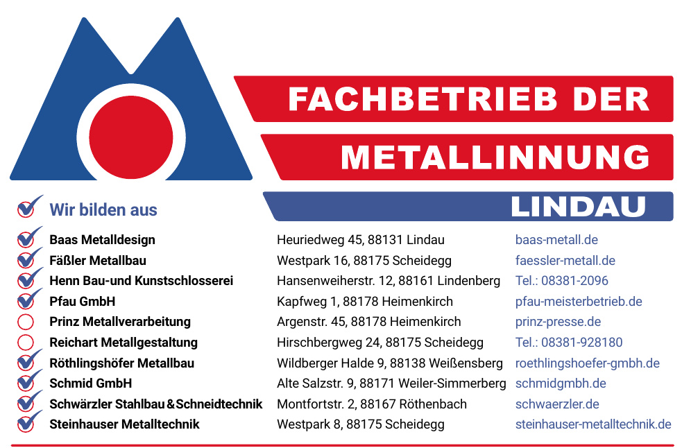 Fachbetrieb der Metallinnung Lindau