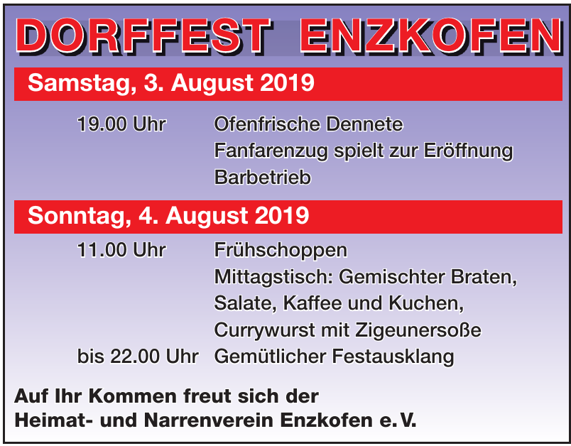 Dorffest Enzkofen Dorffest Enzkofen