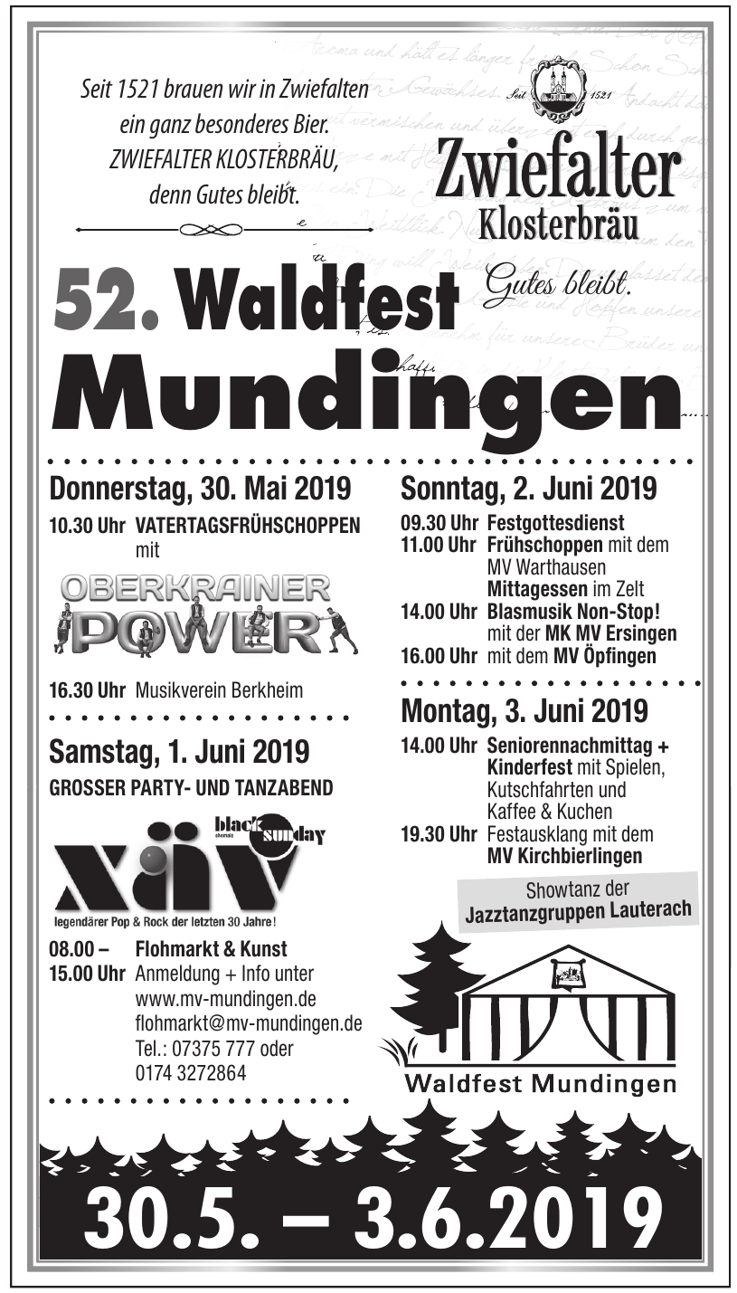52. Waldfest Mundingen 52. Waldfest Mundingen