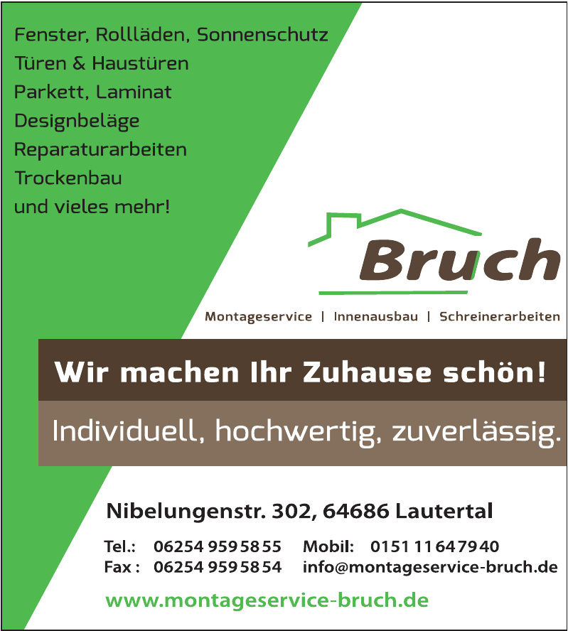 Bruch - Montageservice - Innenausbau - Schreinerarbeiten
