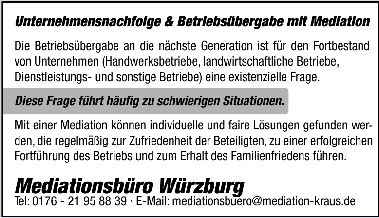 Mediationsbüro Würzburg Mediationsbüro Würzburg