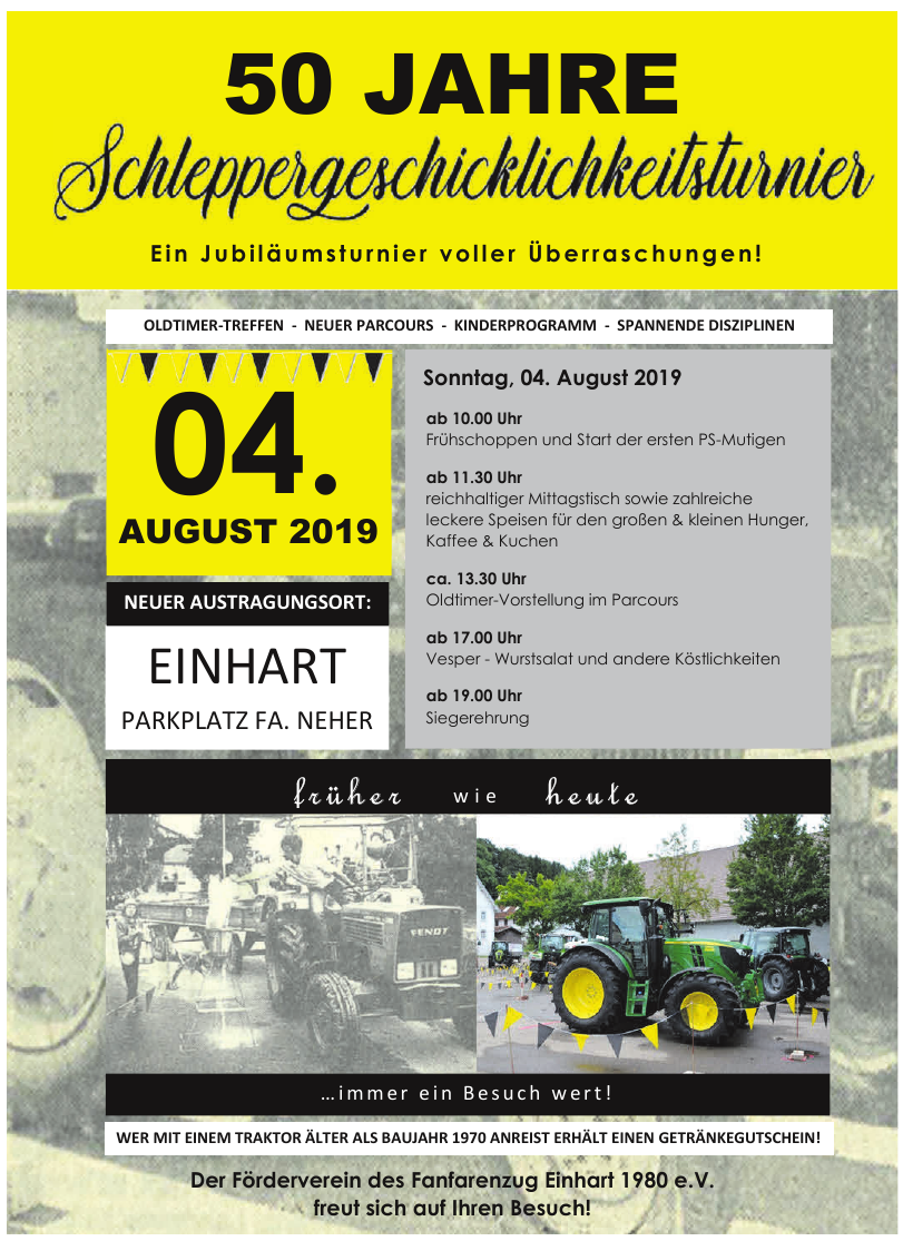 50 Jahre Schleppergeschicklichkeitsturnier 50 Jahre Schleppergeschicklichkeitsturnier