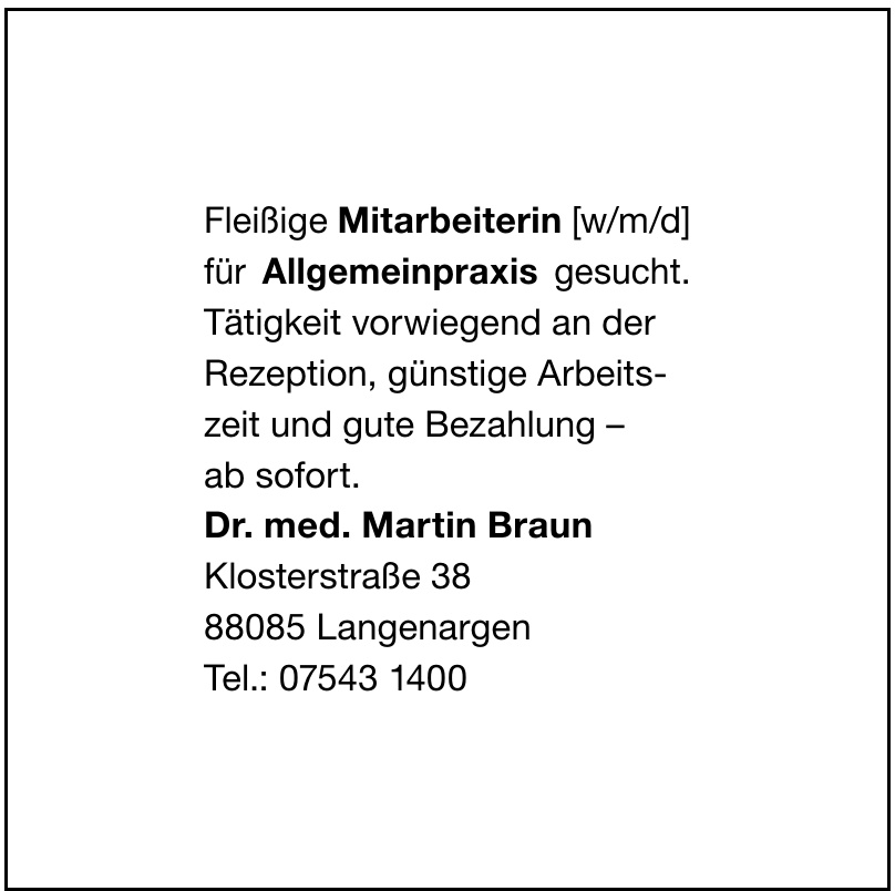 Dr. med. Martin Braun Dr. med. Martin Braun