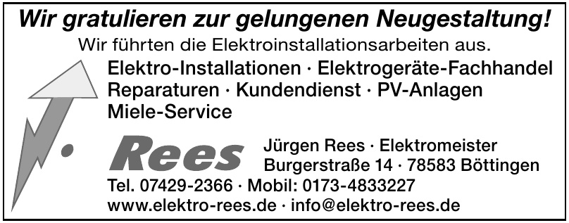 Jürgen Rees · Elektromeister Jürgen Rees · Elektromeister