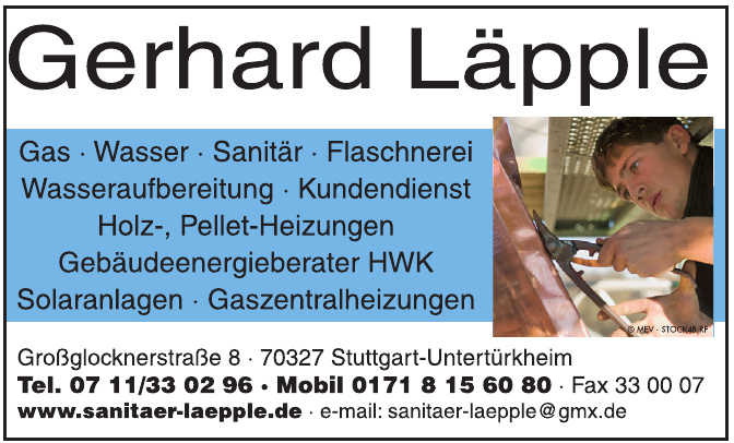 Handwerksmeister Gerhard Läpple Gas, Wasser, Sanitär und Heizung
