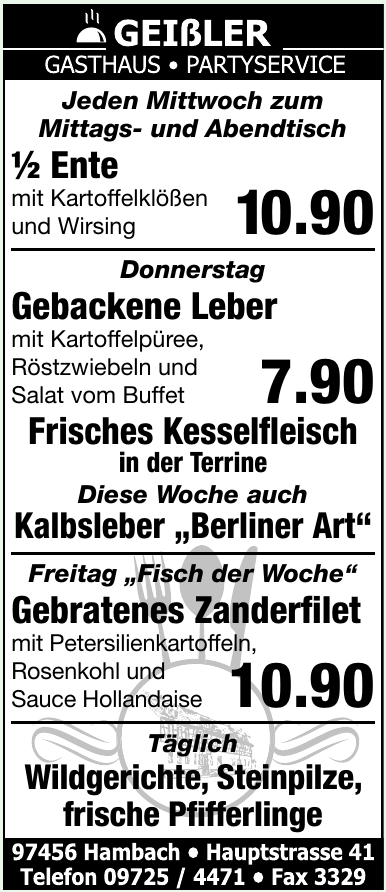 Geißler Gasthaus - Partyservice Geißler Gasthaus - Partyservice