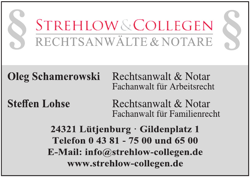Herausgeber Strehlow & Collegen Rechtsanwälte und Notare