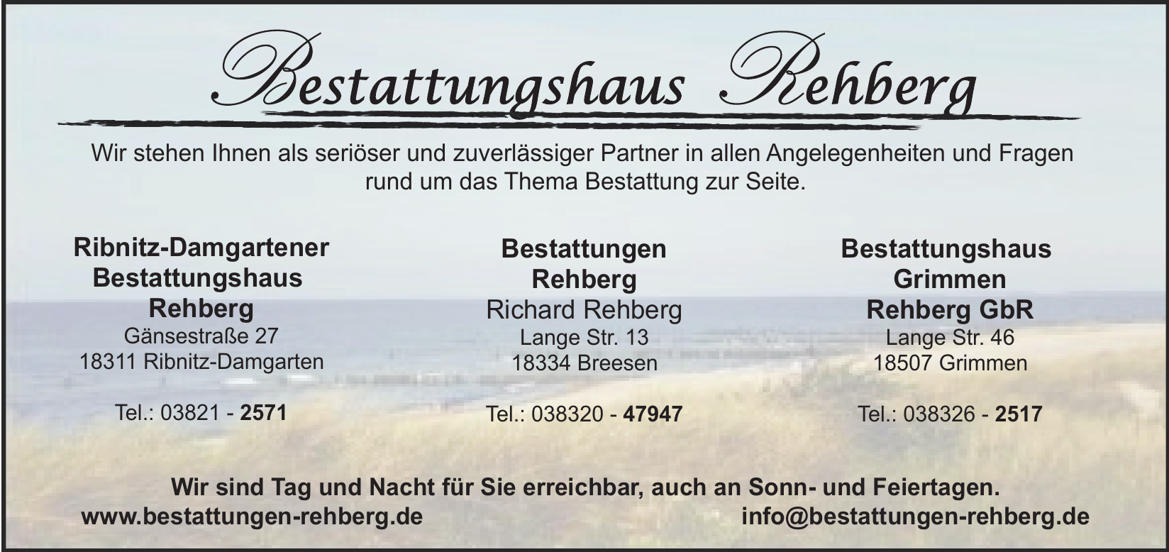 Ribnitz-Damgartener Bestattungshaus Rehberg Ribnitz-Damgartener Bestattungshaus Rehberg