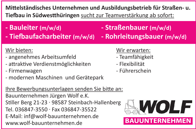 Bauunternehmen Jürgen Wolf e.K. Bauunternehmen Jürgen Wolf e.K.