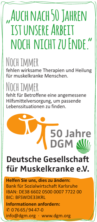 Deutsche Gesellschaft für Muskelkranke e.V. Deutsche Gesellschaft für Muskelkranke e.V.