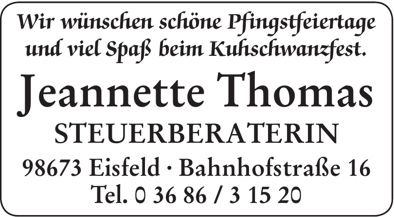 Jeannette Thomas Steuerberaterin Jeannette Thomas Steuerberaterin