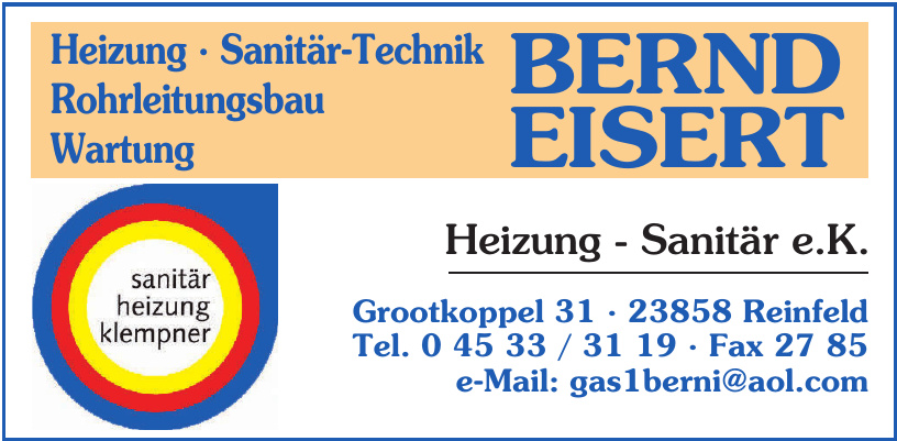 Bernd Eisert Heizung - Sanitär e.K.
