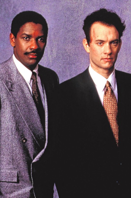 Denzel Washington und Tom Hanks in „Philadelphia“. PA/ UNITED ARCHIVES/TBM Denzel Washington und Tom Hanks in „Philadelphia“. PA/ UNITED ARCHIVES/TBM