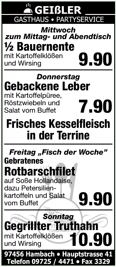 Geißler Gasthaus - Partyservice Geißler Gasthaus - Partyservice