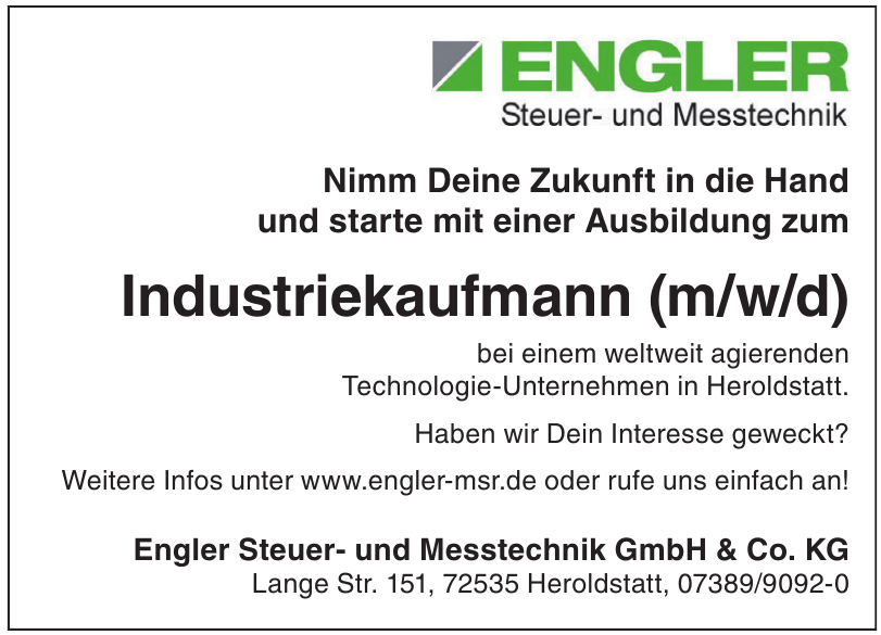 Engler Steuer- und Messtechnik GmbH & Co. KG Engler Steuer- und Messtechnik GmbH & Co. KG