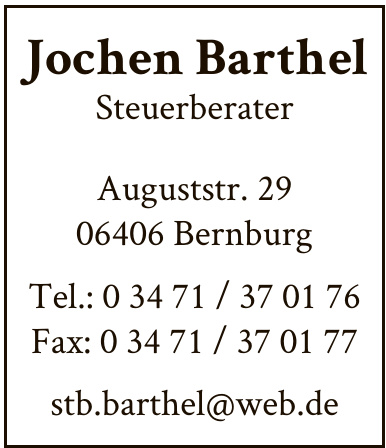 Jochen Barthel Steuerberater