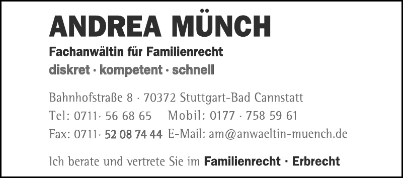Andrea Münch - Fachanwältin für Familienrecht