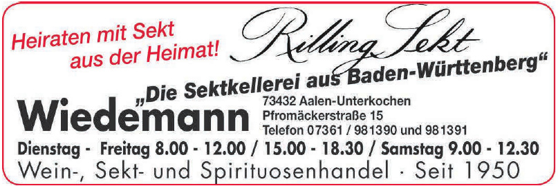 Wiedemann Wein-, Sekt- und Spirituosenhandel Wiedemann Wein-, Sekt- und Spirituosenhandel