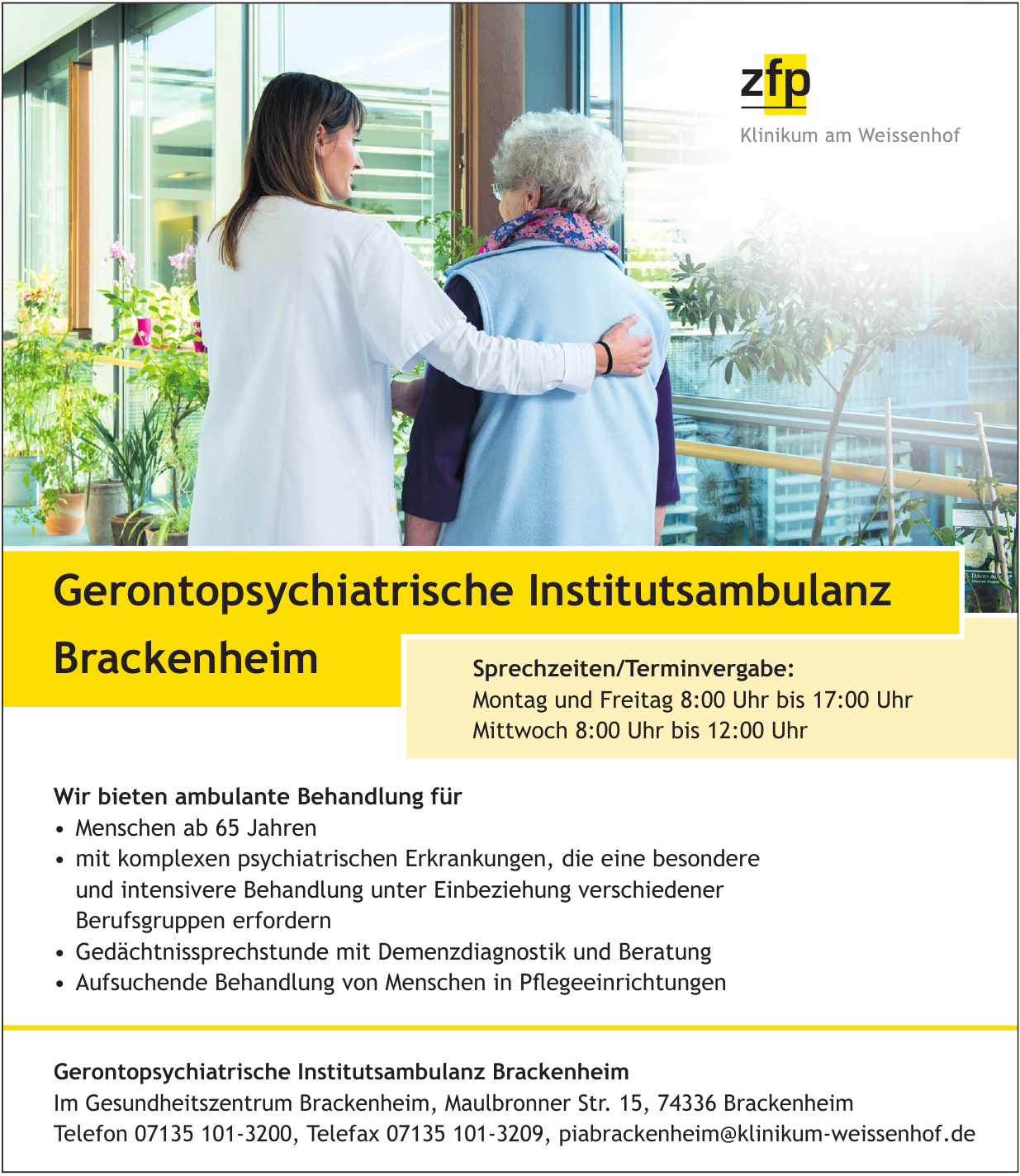 Gerontopsychiatrische Institutsambulanz Brackenheim Gerontopsychiatrische Institutsambulanz Brackenheim