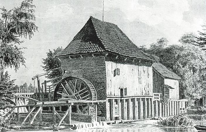 Wohldorfer Korn- und Ölmühle – Lithografie von W. Bode 1850; entnommen dem Chronikband des Bürgervereins Fotos: tel