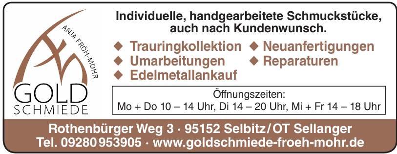 Goldschmiede Anja Fröh-Mohr Goldschmiede Anja Fröh-Mohr