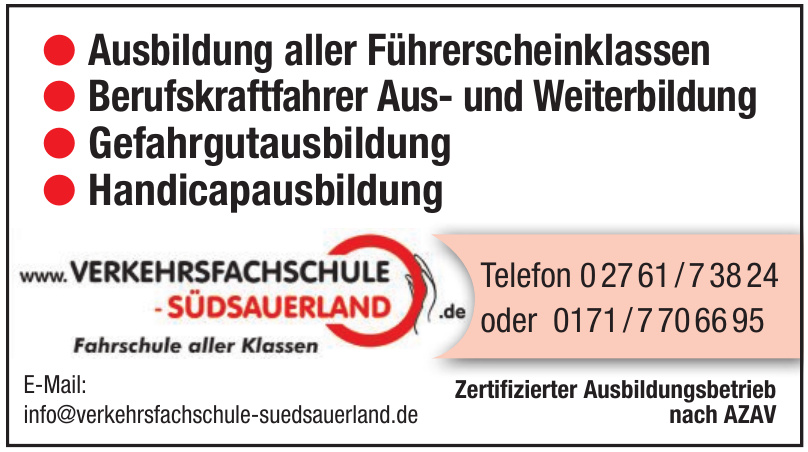 Verkehrsfachschule Südsauerland GmbH Verkehrsfachschule Südsauerland GmbH