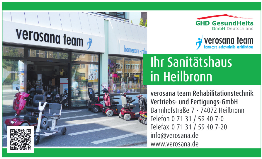 verosana team Rehabilitationstechnik Vertriebs- und Fertigungs-GmbH verosana team Rehabilitationstechnik Vertriebs- und Fertigungs-GmbH