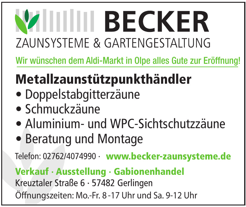 Becker Zaunsysteme & Gartengestaltung Becker Zaunsysteme & Gartengestaltung
