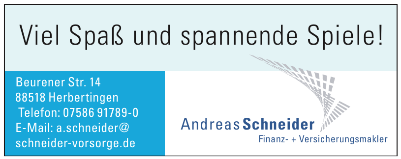 Andreas Schneider - Finanz- + Versicherungsmakler Andreas Schneider - Finanz- + Versicherungsmakler