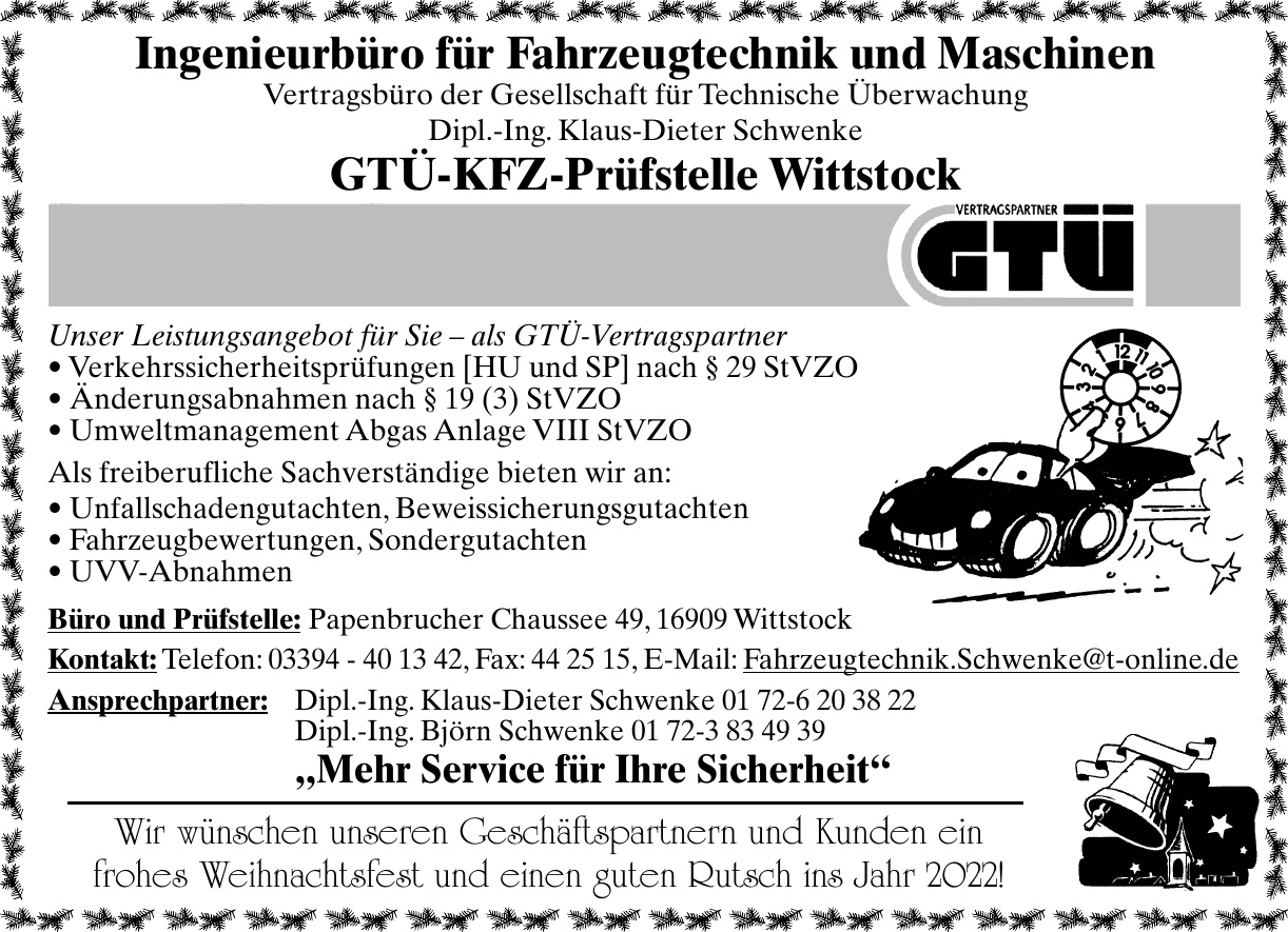 GTÜ-KFZ-Prüfstelle Wittstock