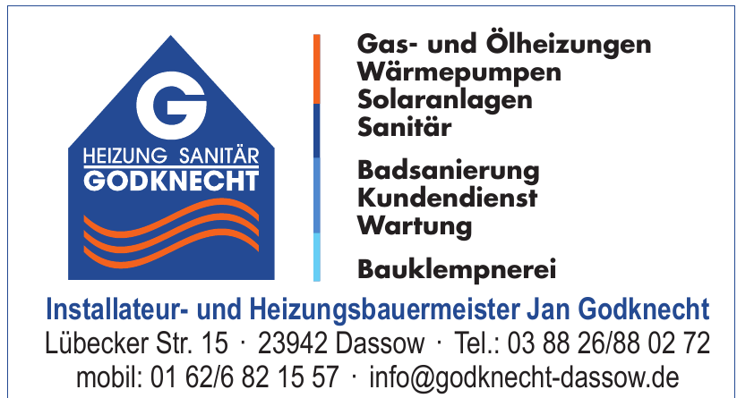 Installateur- und Heizungsbauermeister Jan Godknecht Installateur- und Heizungsbauermeister Jan Godknecht
