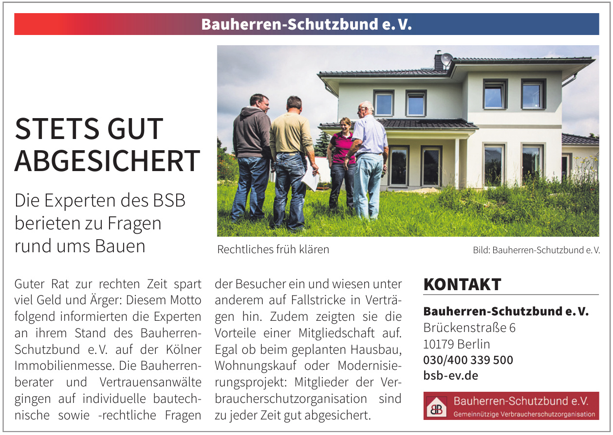 Bauherren-Schutzbund e. V. Bauherren-Schutzbund e. V.