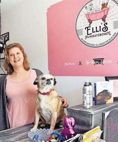 „Ob groß oder klein, Ellimacht sie alle fein“, lautet der Werbeslogan von Hundefriseurin Elena Grotstück. FOTO: SCHENK „Ob groß oder klein, Ellimacht sie alle fein“, lautet der Werbeslogan von Hundefriseurin Elena Grotstück. FOTO: SCHENK