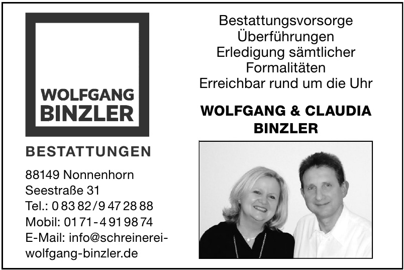 Wolfgang & Claudia Binzler Wolfgang & Claudia Binzler