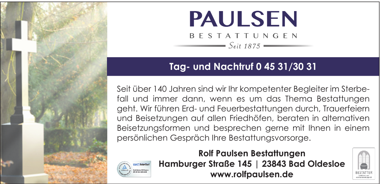 Rolf Paulsen Bestattungen Rolf Paulsen Bestattungen