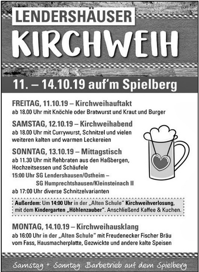Lendershäuser Kirchweih Lendershäuser Kirchweih