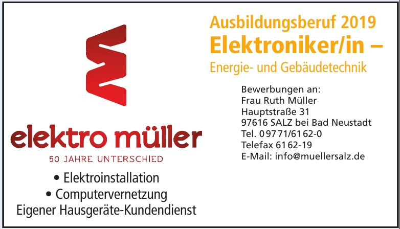 Elektro Müller - Frau Ruth Müller Elektro Müller - Frau Ruth Müller