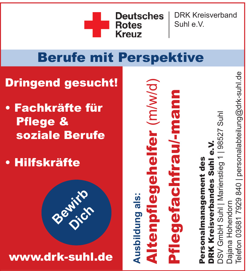 DRK Kreisverbandes Suhl e.V. DSV GmbH Suh DRK Kreisverbandes Suhl e.V. DSV GmbH Suh