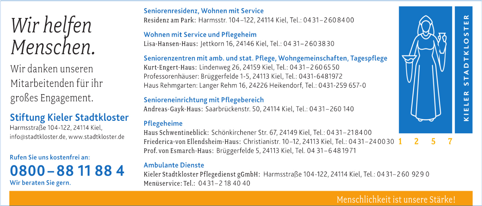 Kieler Stadtkloster - Stiftung des privaten Rechts Kieler Stadtkloster - Stiftung des privaten Rechts