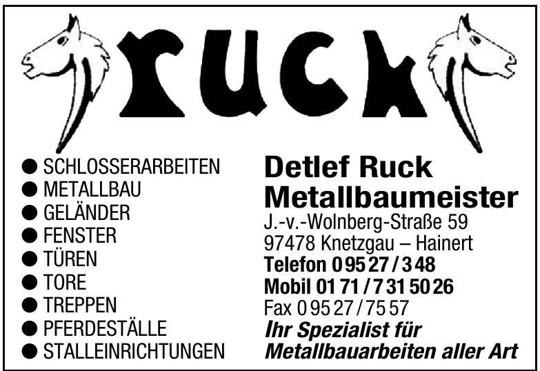 Detlef Ruck Metallbaumeister Detlef Ruck Metallbaumeister