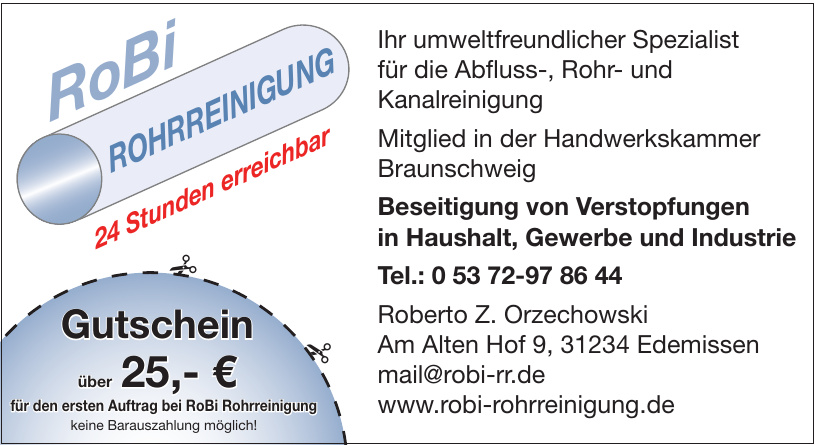 RoBi Rohrreinigung RoBi Rohrreinigung