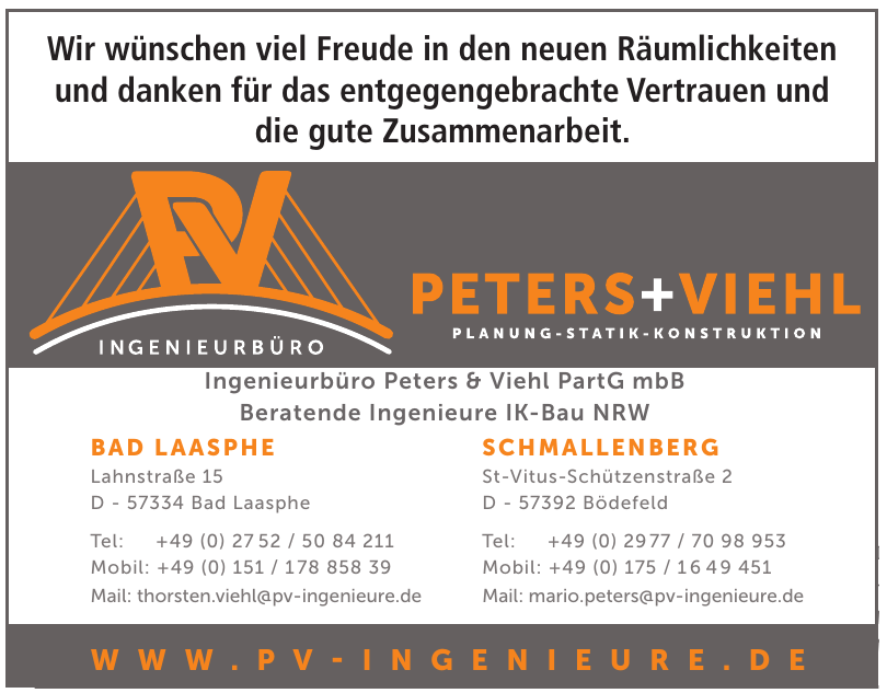 Ingenieurbüro Peters + Viehl PartG mbB Ingenieurbüro Peters + Viehl PartG mbB