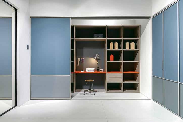 Ein Home-Office einfach zuschieben – das liegt im Trend beim modernen Wohnen. Foto: VDM/Raumplus Ein Home-Office einfach zuschieben – das liegt im Trend beim modernen Wohnen. Foto: VDM/Raumplus
